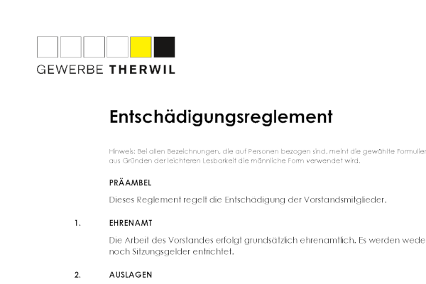 Entschädigungsreglement